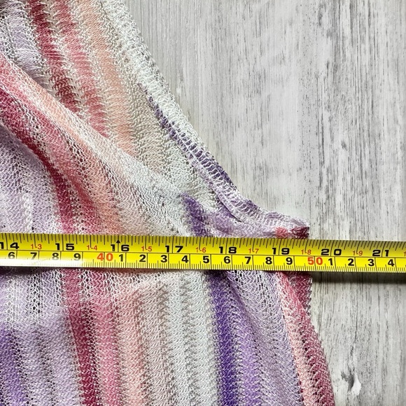 Haute Hippie Boho Pink & Purple Striped Beach Cover Up Dress w/ Pockets | Size M - Picture 3 of 12